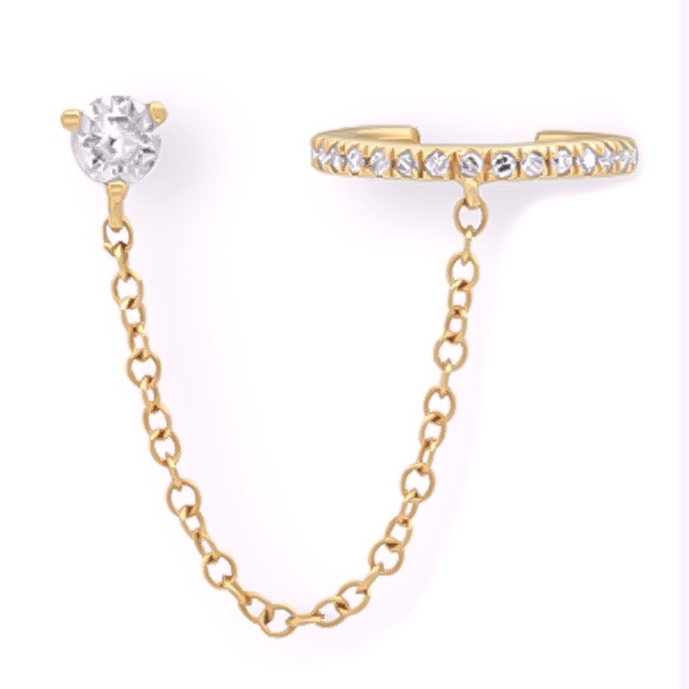 14k Gold/Diamond Earring/Ear Cuff